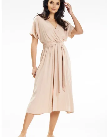 Midi Rochie Maneca scurta Lejer A642