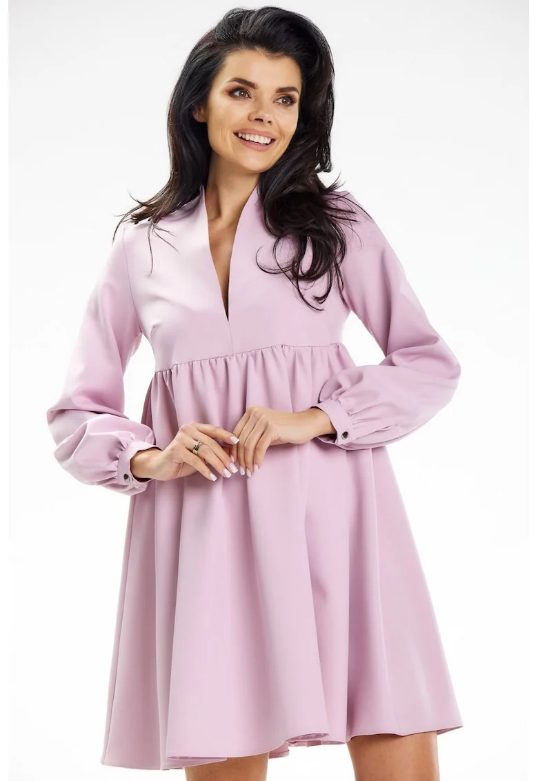 Rochie dama  poliester, A636 - Roz murdar -