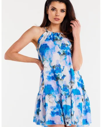 Rochie A499,  Poliester, Albastru