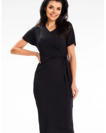 Rochie dama  viscoza, negru A641