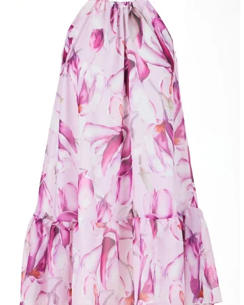 Rochie dama  evazata, poliester, roz,