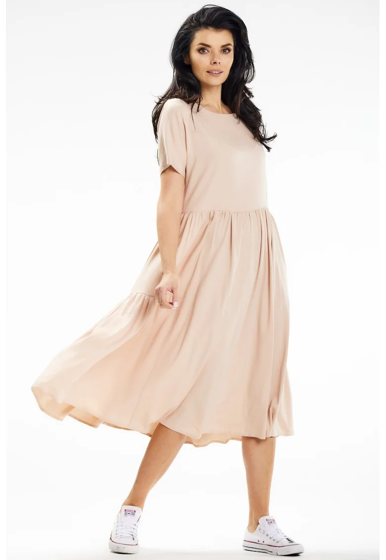 Rochie dama  viscoza, A639 - Bej -
