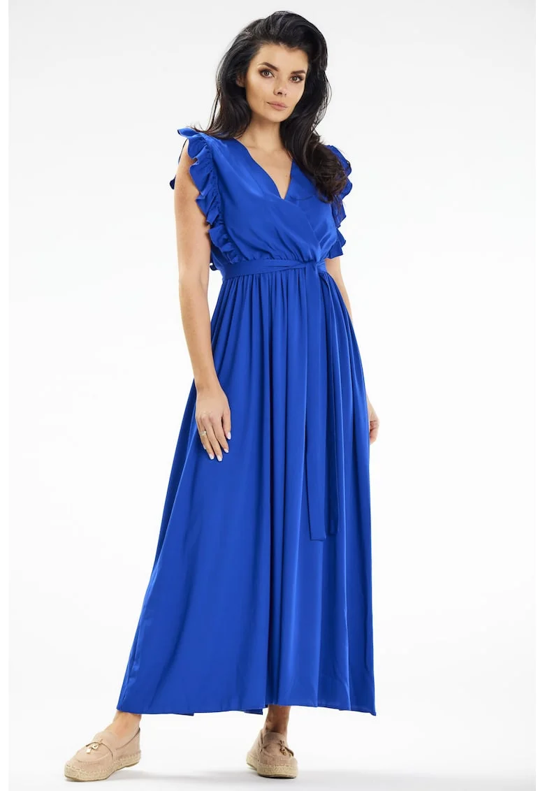 Rochie dama  viscoza, A638 - Albastru -