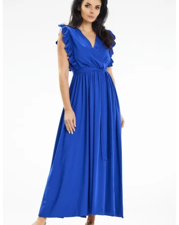 Rochie dama  viscoza, A638 - Albastru -