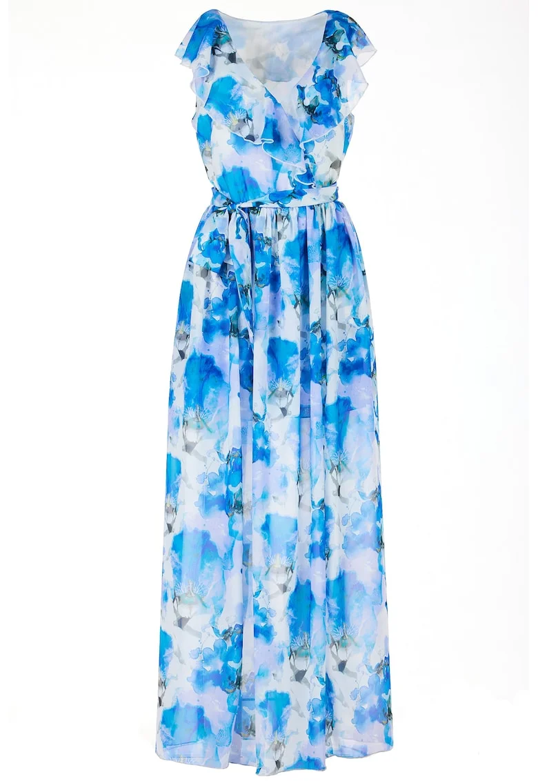 Rochie A502,  Poliester, Albastru