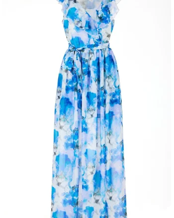 Rochie A502,  Poliester, Albastru