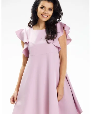 Rochie dama  poliester, A643 - Roz murdar -