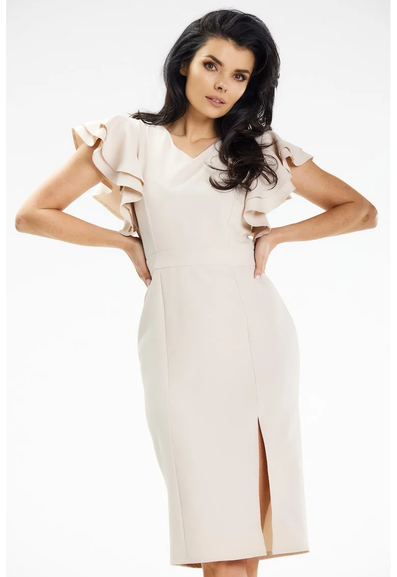 Rochie dama  poliester, A634 - Bej -