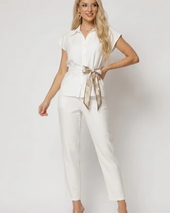 Compleu dama din vascoza format din doua piese bluza cu design deosebit