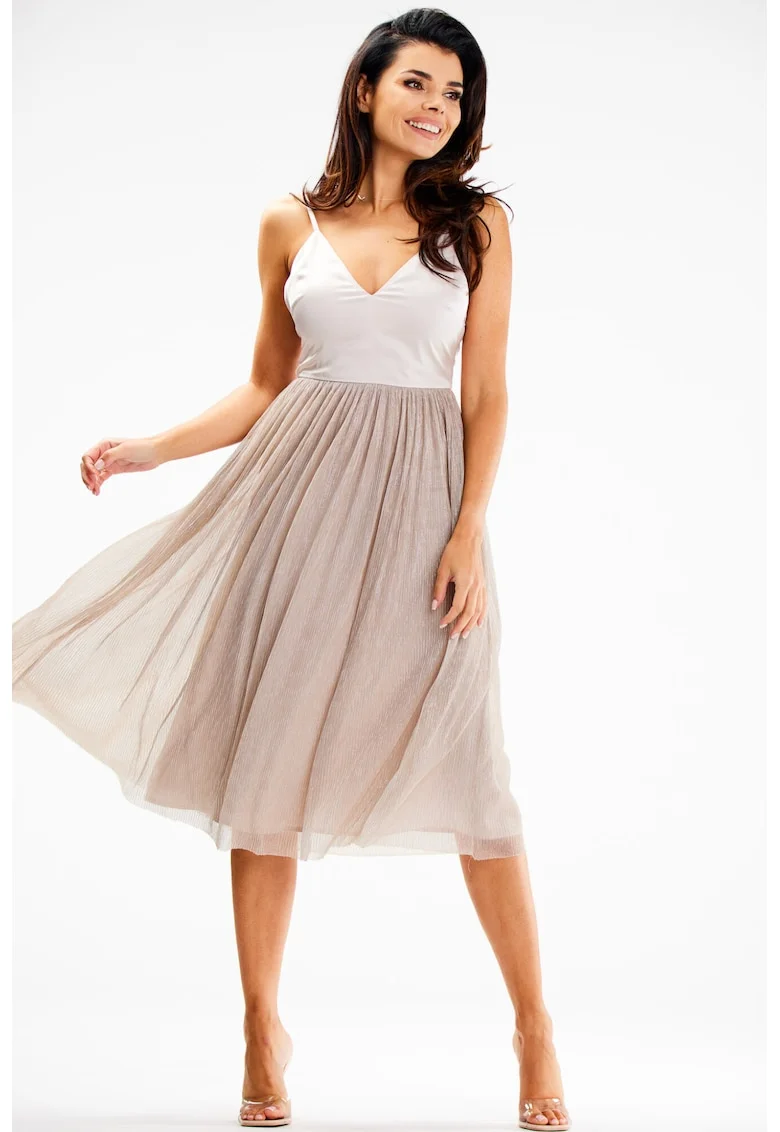 Midi Rochie Fara maneca, Elegant A624