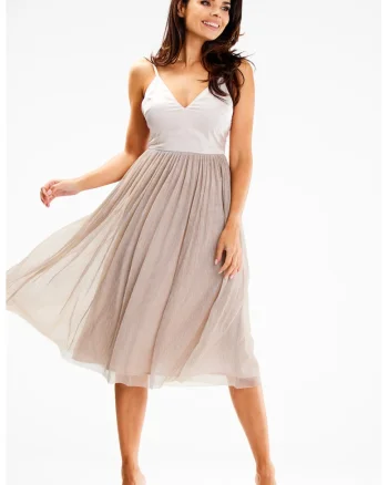 Midi Rochie Fara maneca, Elegant A624