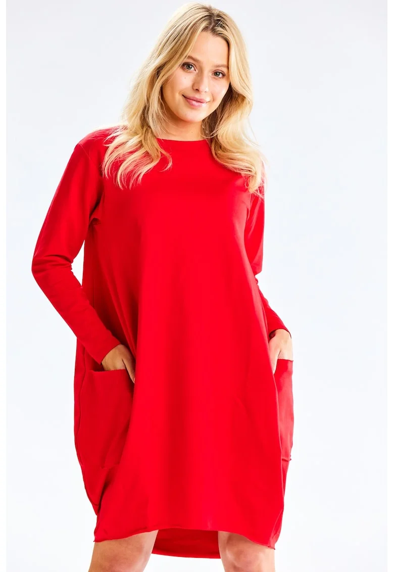 Rochie midi, cu maneci lungi