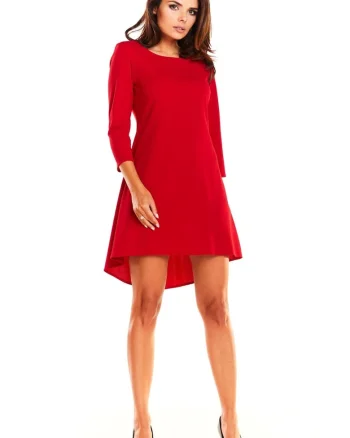 Rochie  A663, poliester/elastan, rosu