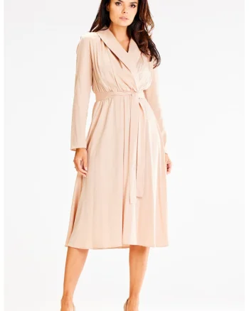 Midi Rochie Maneca lunga, Lejer A604