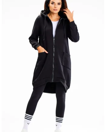 Hanorac dama bumbac Negru, Negru