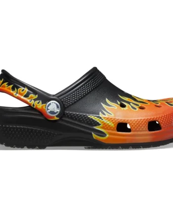 Saboti Crocs Classic Flames Clog Kids Negru - Black/Multi