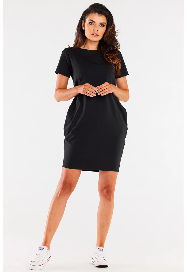 Rochie dama  Bumbac, M291 - Neagra -