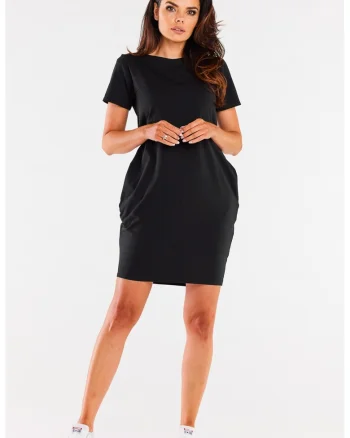 Rochie dama  Bumbac, M291 - Neagra -