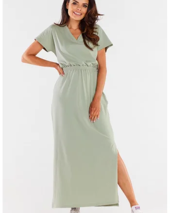 Rochie maxi cu insertie elastica