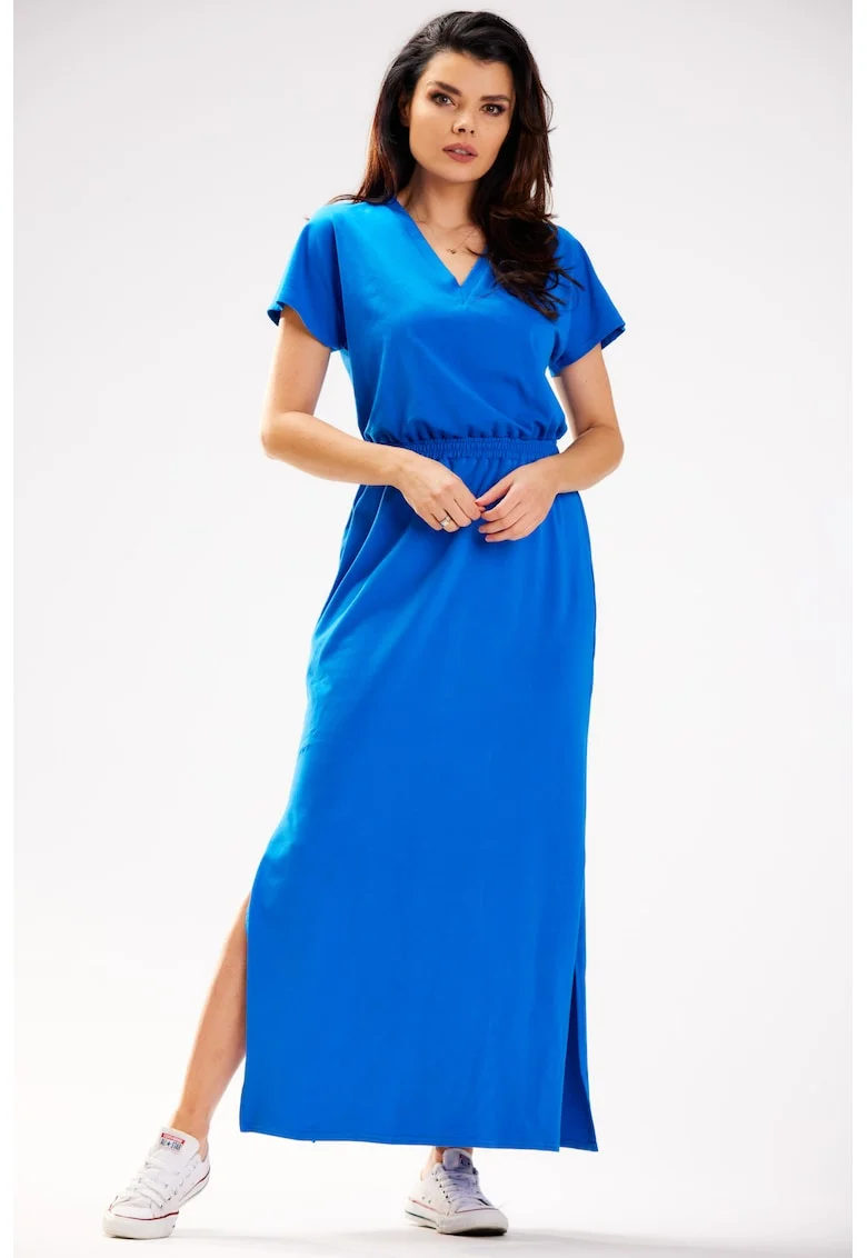 Rochie dama  Bumbac, M290 - Albastru -