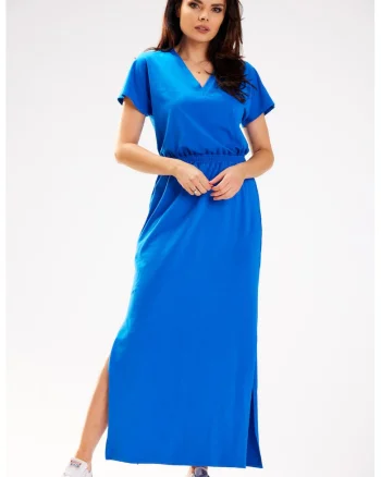 Rochie dama  Bumbac, M290 - Albastru -