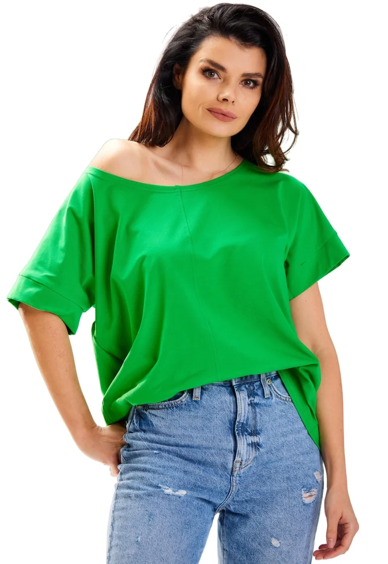 Bluza dama,  Bumbac, Croiala lejera, Verde,