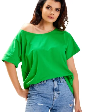 Bluza dama,  Bumbac, Croiala lejera, Verde,
