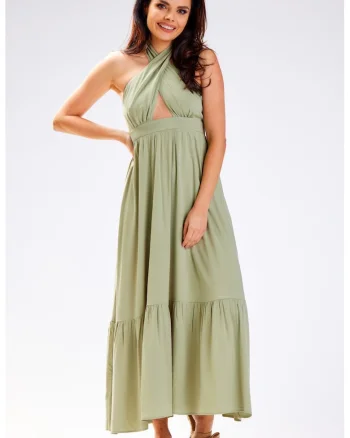 Rochie dama,  Viscoza, A583 - Verde -