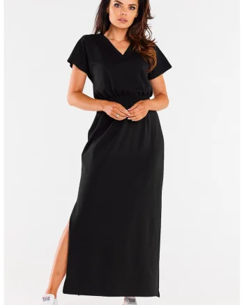 Rochie maxi cu maneci scurte