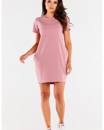 Rochie dama  Bumbac, M291 - Roz -