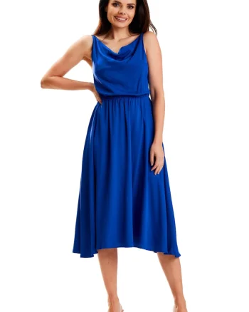 Rochie A579,  Viscoza/Poliester, Albastru