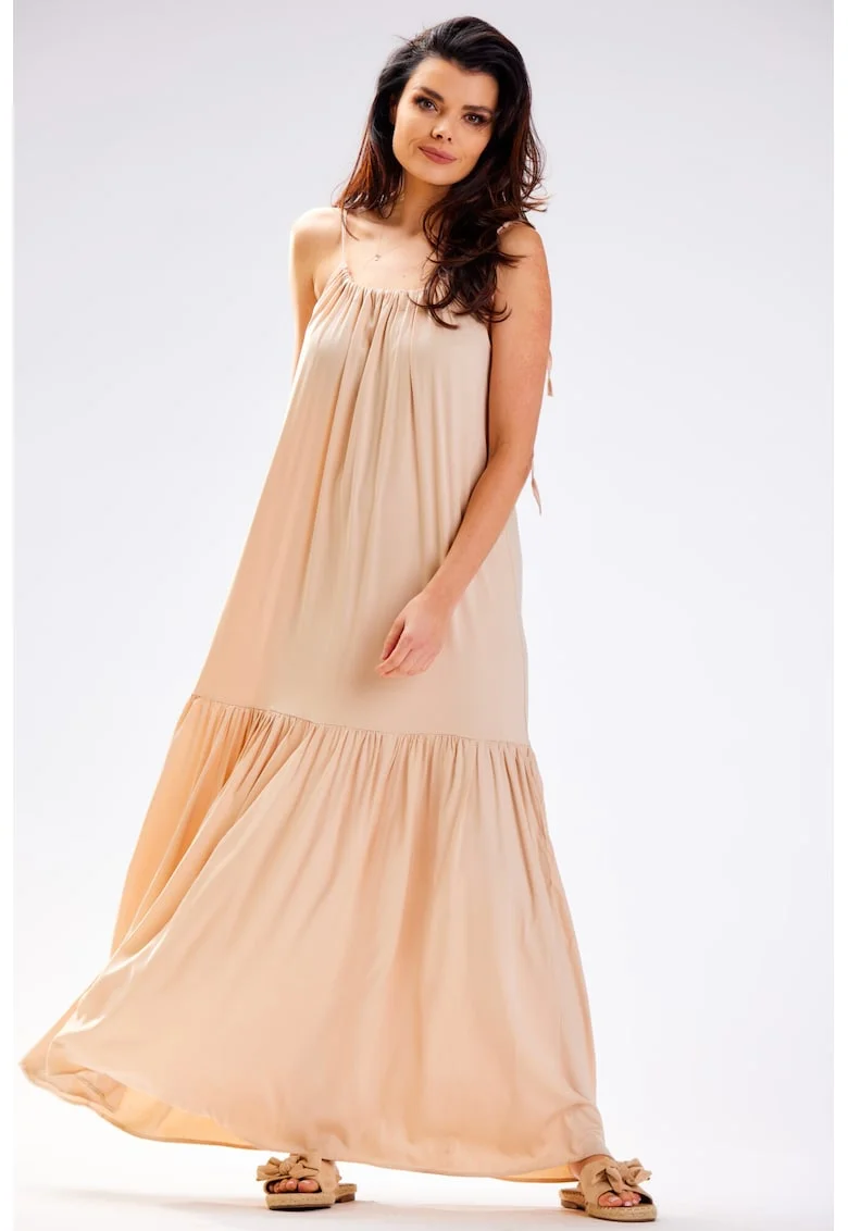 Rochie dama,  Viscoza, A582, Bej