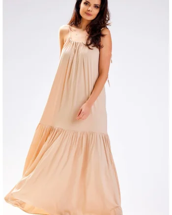 Rochie dama,  Viscoza, A582, Bej