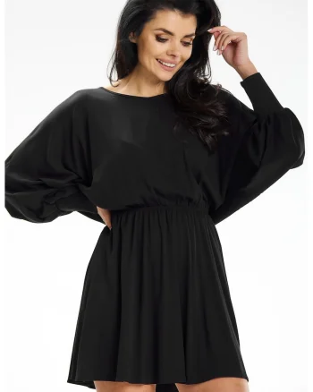 Rochie dama  viscoza, A640 - Neagra -