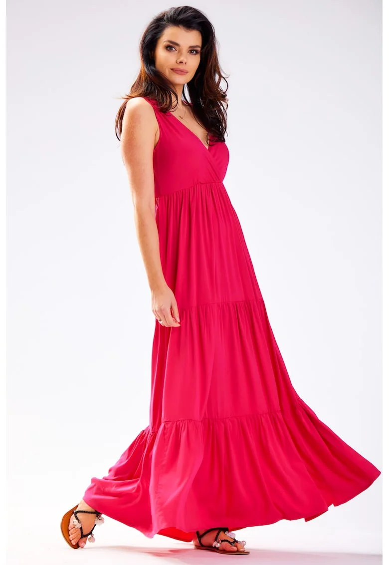 Rochie dama,  Viscoza, A581, Fuchsia