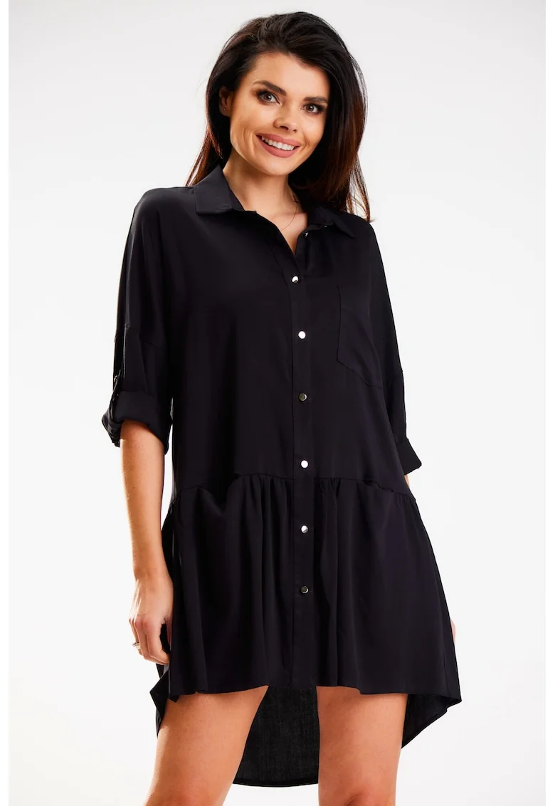 Rochie dama  Viscoza, A584 - Neagra -