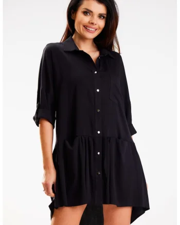 Rochie dama  Viscoza, A584 - Neagra -