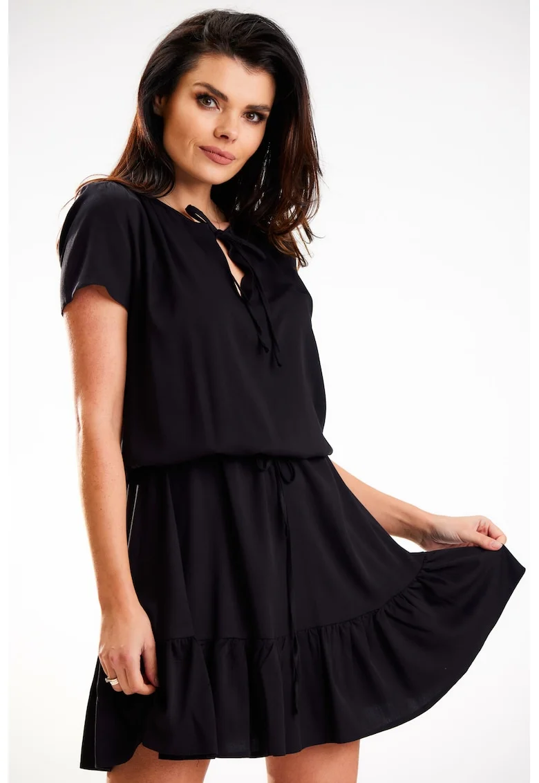 Rochie A575,  Viscoza/Elastan, Negru