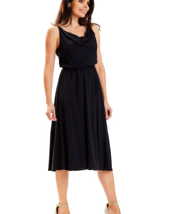 Rochie A579,  Viscoza/Poliester, Negru