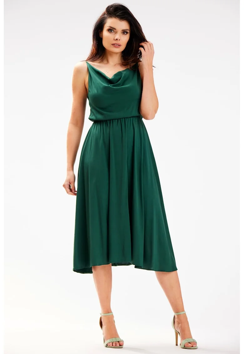 Rochie A579,  Viscoza/Poliester, Verde