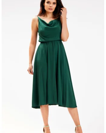 Rochie A579,  Viscoza/Poliester, Verde