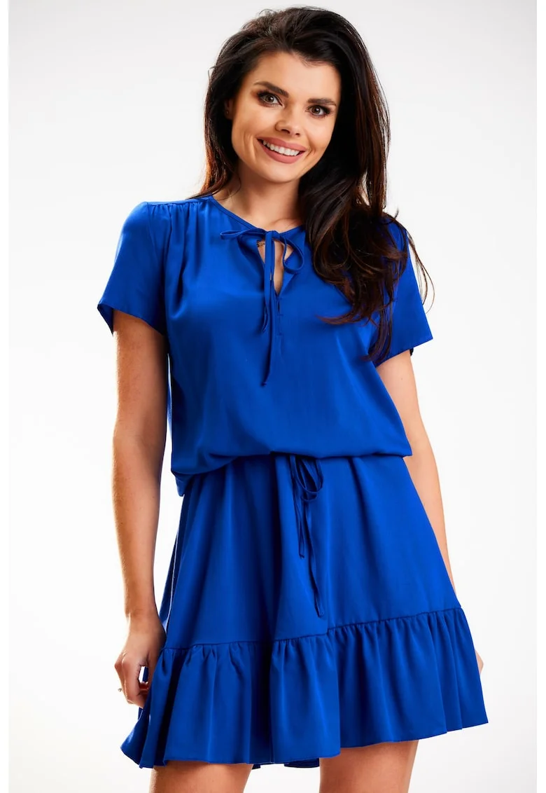 Rochie A575,  Viscoza, Albastru