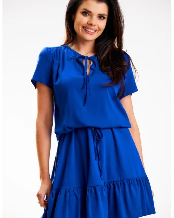 Rochie A575,  Viscoza, Albastru