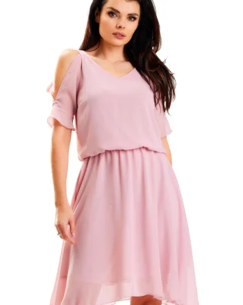 Rochie A572,  Poliester, Roz