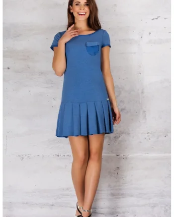 Rochie dama  Bumbac, M060 - Albastru -