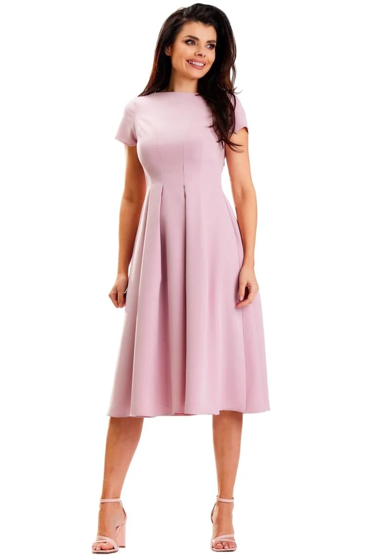 Rochie A569,  Poliester/Elastan, Roz