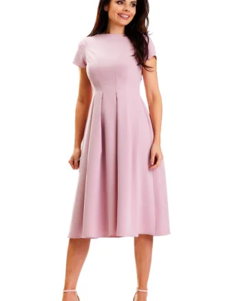 Rochie A569,  Poliester/Elastan, Roz