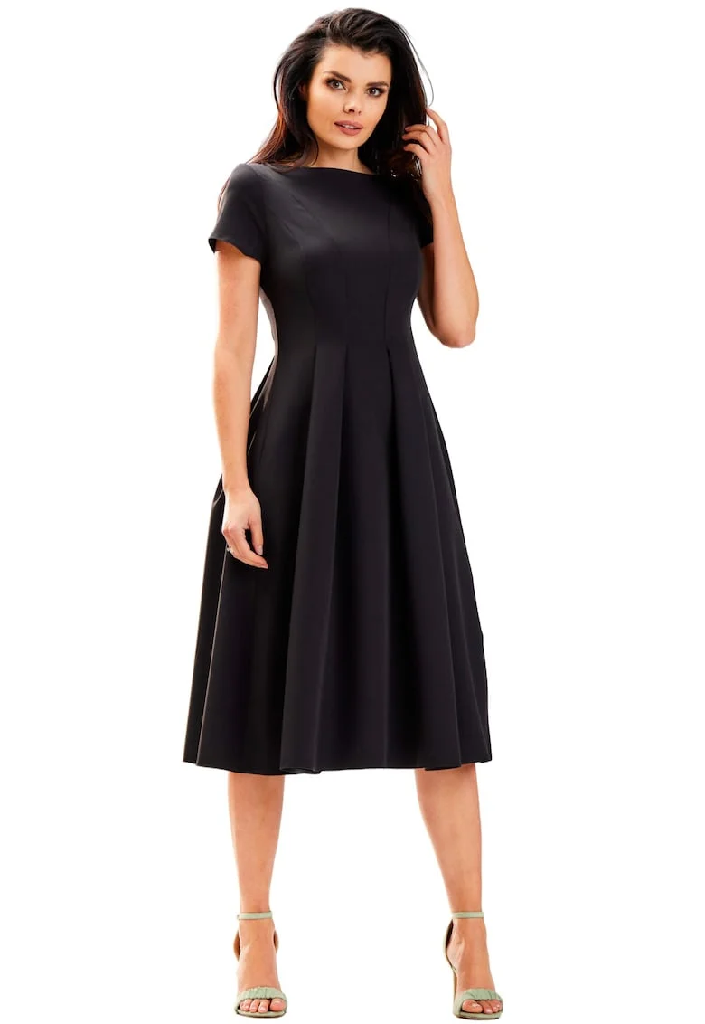 Rochie A569,  Poliester/Elastan, Negru