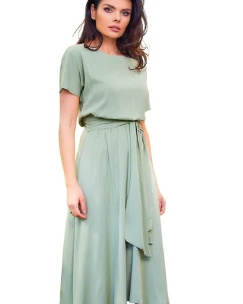 Rochie A576,  Viscoza/Elastan, Verde