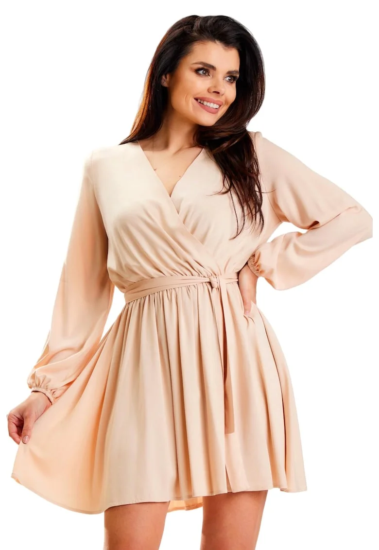 Rochie A577,  Viscoza/Elastan, Bej